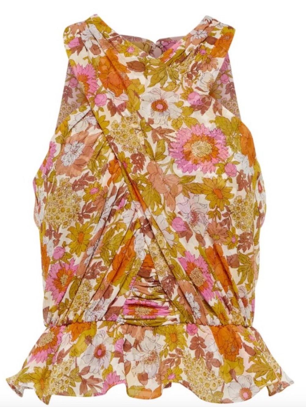 Veronica Beard Kailani Silk Floral Halter Top